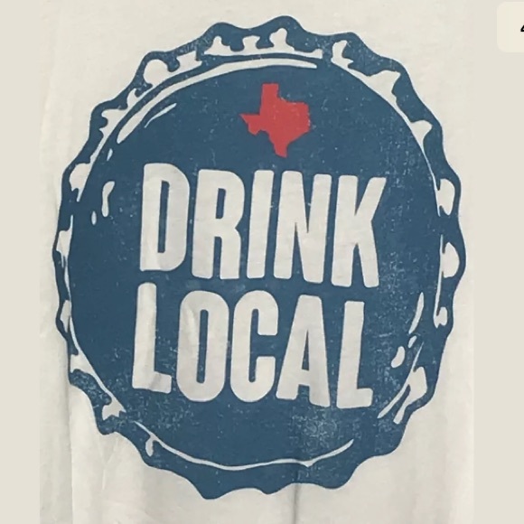 Men’s Drink Local White T-shirt size Large - Picture 4 of 5